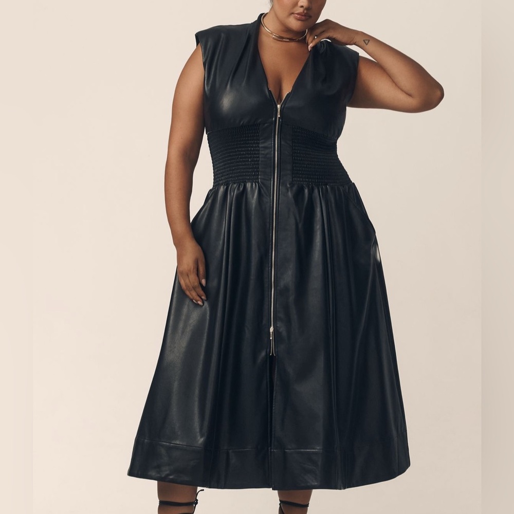 Anthropologie 3x Tommie pleather dress BNWT